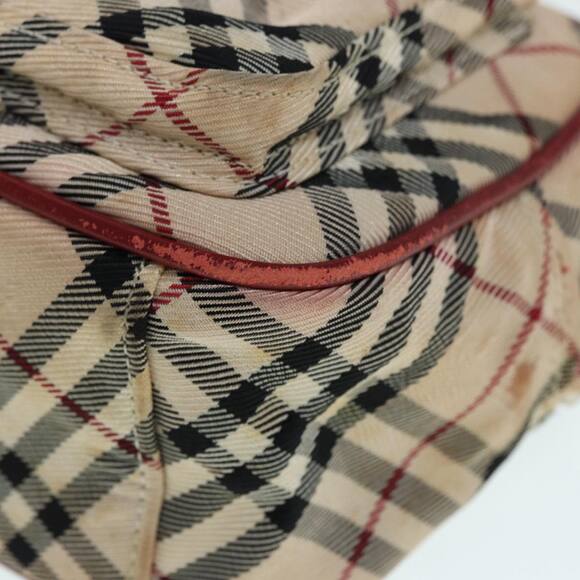 Burberry Nova Check Blue Label Shoulder Bag Nylon Beige Red Silver - Picture 14 of 16